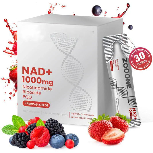 ZOOONE NR1000-NAD+ Berry Flavor Drink for Skin Aging Support, Energy, and Focus