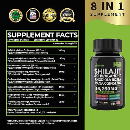 Gummieroot® Shilajit Capsules Extra Strength